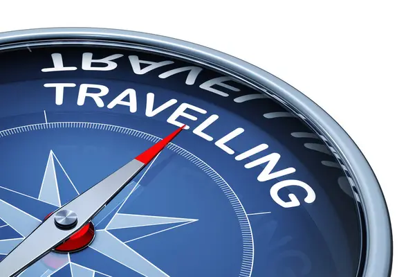 Illustration Compass Word Travelling Royalty Free Stock Photos