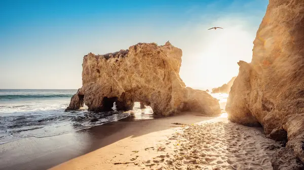 Praia Matador Durante Pôr Sol Califórnia Imagens De Bancos De Imagens Sem Royalties