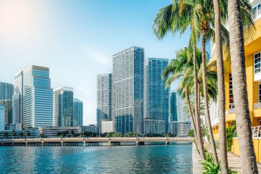 Brickell Key 'den görünen Miami' nin modern binaları