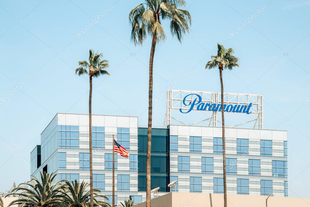 Los Angeles, United States - April 04, 2025 - paramount building at the sunset boulevard of beverly hills