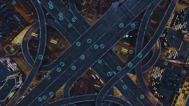 Vehículos Autónomos Que Conducen Autónomamente Través Una Ciudad Usando Sensores — Vídeo de stock