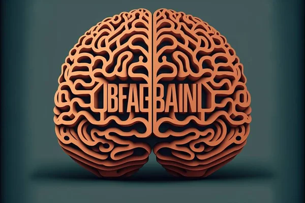A brain with the words brain and brain in it\'s center with the words brain unreal 5 a 3d render fantastic realism