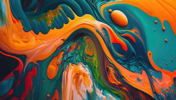 A colorful abstract painting with lots of colors on it\'s surface and a black background psychedelic overtones an ultrafine detailed painting psychedelic art