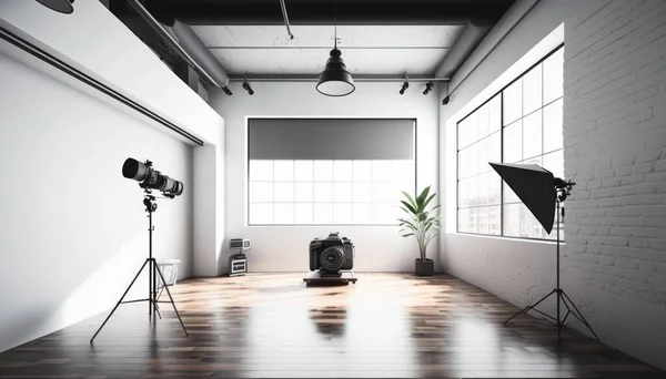 A Room With A Lot Of Lighting And A Camera Tv Studio Advertising Photography Interior Photography
