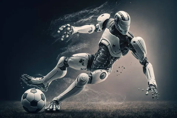 A Robot Kicking A Soccer Ball In A Field Sports Bar Sports Photography Robotics Engineering