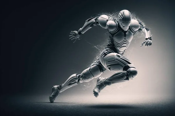 A Robot Running In A Black And White Photo Martial Arts Studio Sports Photography Robotics Engineering