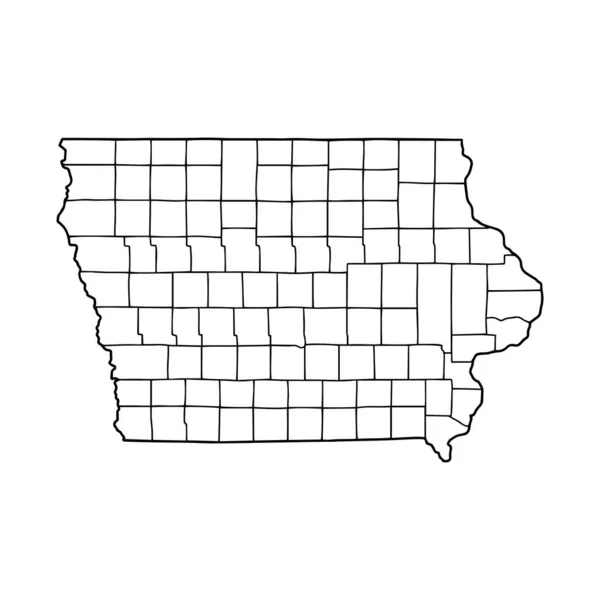 Iowa Beyaz Arka Planının Ana Hatları Abd Durumu Konturlu Vektör — Stok Vektör