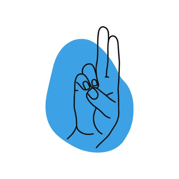 Μούντρα Πράνα Εικονογράφηση Φορέα Χέρια Yogic Χειρονομία Χέρι Ασπρόμαυρο Γραμμικό — Διανυσματικό Αρχείο