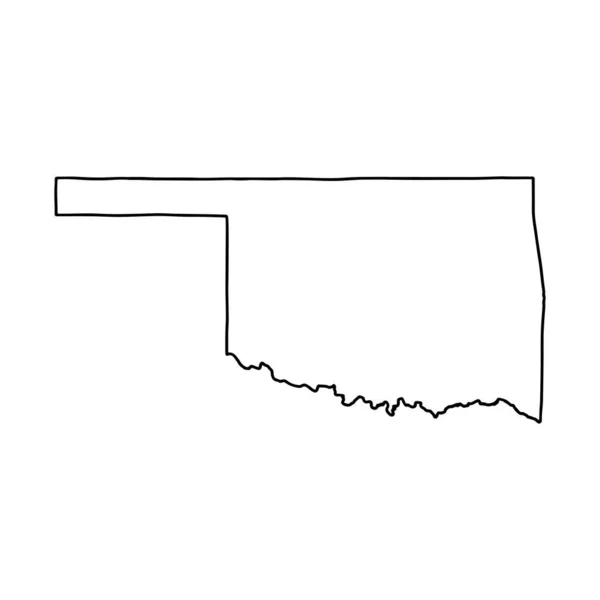 Oklahoma Nın Beyaz Arka Planının Ana Hatları Abd Durumu Konturlu — Stok Vektör