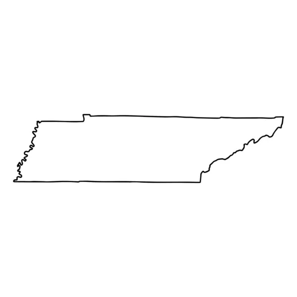 Mapa Esboço Fundo Branco Tennessee Estados Unidos Mapa Vetorial Com — Vetor de Stock