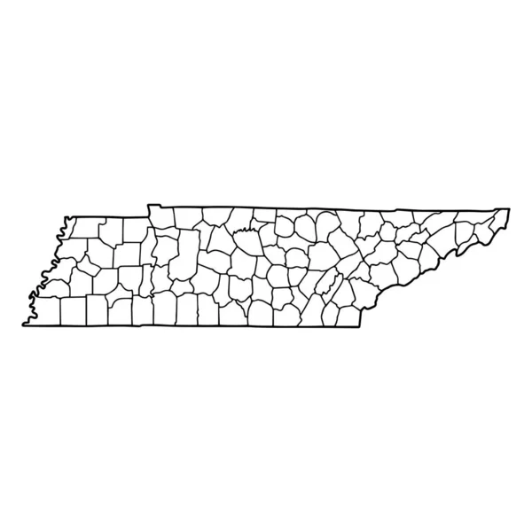 Mapa Del Contorno Tennessee Fondo Blanco Estados Unidos Mapa Vectorial — Archivo Imágenes Vectoriales