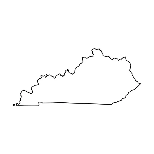 Plattegrond Van Kentucky Witte Achtergrond Amerikaanse Staat Vectorkaart Met Contour — Stockvector