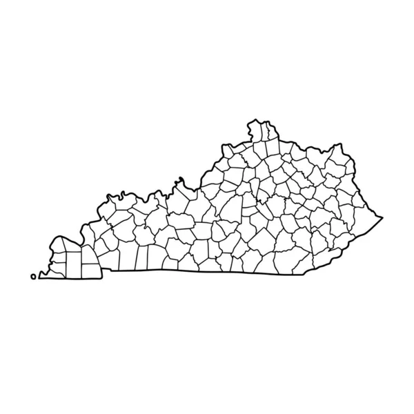 Översiktskarta Över Kentucky Vit Bakgrund Usa Delstat Vektor Karta Med — Stock vektor