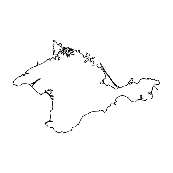 Outline Map Crimea Crimea Vector Map Contour — Stock Vector