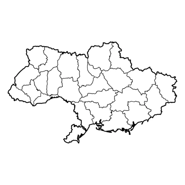 Kırım Sız Ukrayna Haritası Konturlu Vektör Haritası — Stok Vektör