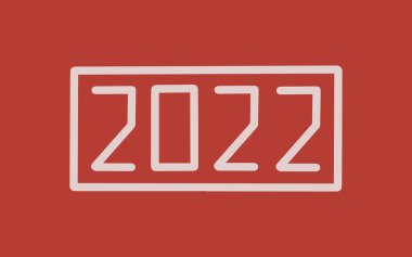 Dekoratif sembol yılı, yazıt 2022. Noel kartları, yeni yıl davetiyeleri, takvimler ve dekorasyonlar için mükemmel..