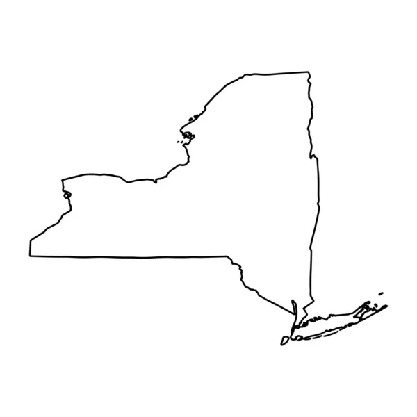Outline Map New York White Background Usa State Vector Map — Stock Vector