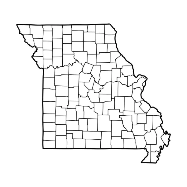Plattegrond Van Ohio Witte Achtergrond Amerikaanse Staat Vectorkaart Met Contour — Stockvector
