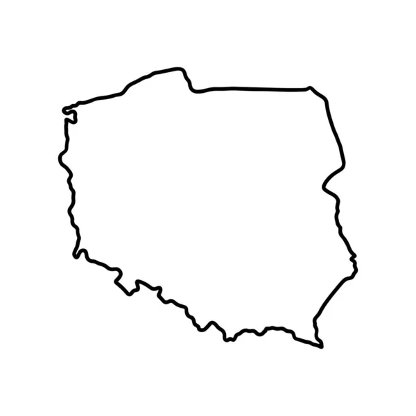 Umrisskarte Von Warschau Auf Weißem Hintergrund Die Hauptstadt Polens Vektorkarte — Stockvektor