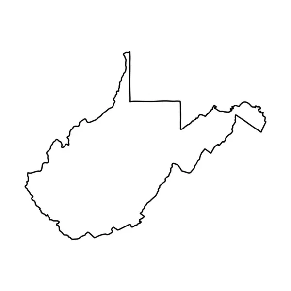 Schema Sfondo Bianco Della Virginia Occidentale Stati Uniti Mappa Vettoriale — Vettoriale Stock