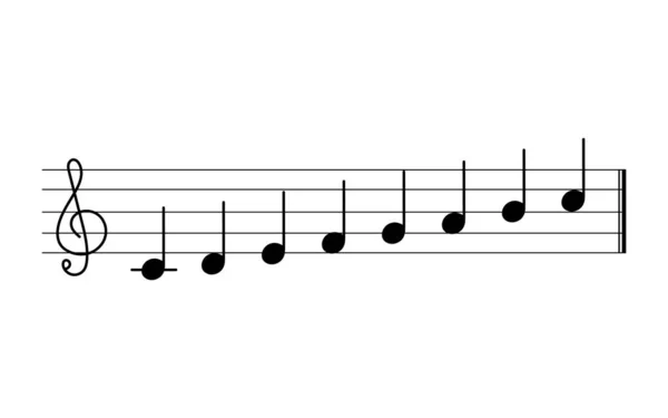 Note Musicali Note Musicali Gamma Chiave Musicale Simbolo Musicale — Vettoriale Stock