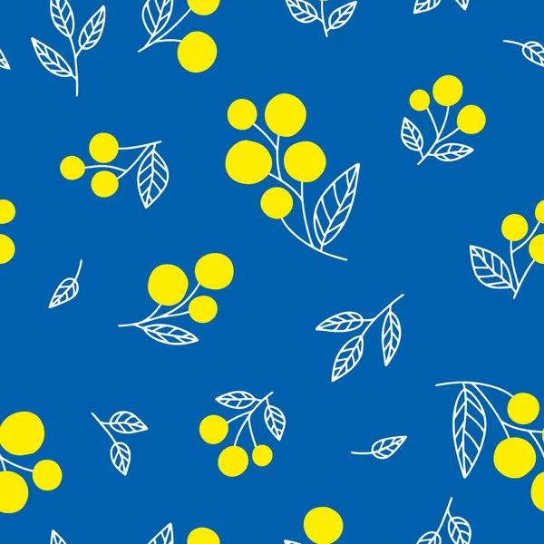 Mimosas Dessinés Main Motif Sans Couture Illustration Vectorielle Peut Être — Image vectorielle