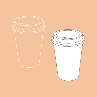 Kahve fincanı ikonunu kaldır. Taşımak için bir fincan. Bir fincan. Gerçekçi Model.