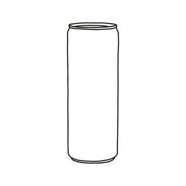 İçki mankenlik yapabilir. Alüminyum kutuyla el çizimi vektör çizimi. Paoster, afiş, tişört baskısı, çanta izi, rozet ve logo tasarımı için kullanılır..