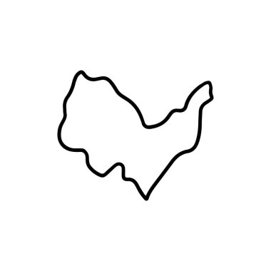 Kabil 'in beyaz arka planının ana hatları. Afganistan 'ın başkenti. Konturlu vektör haritası.