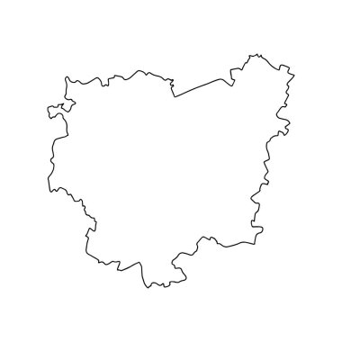 Litvanya 'nın herhangi bir şehrinin ana haritası. Konturlu vektör haritası.