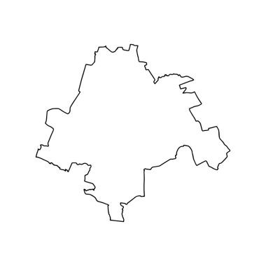 Marijampole 'un ana hatları, Litvanya şehri. Konturlu vektör haritası.