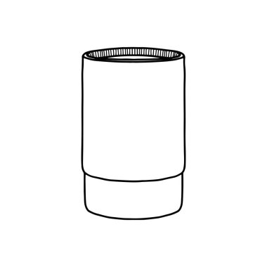 Yuvarlak karton kutu çay ya da diğer ürünler için. Taslak vektör gerçekçi modelleme.