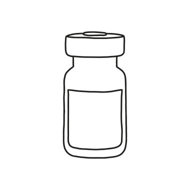 Taslak aşı şişeleri. Tıbbi, gerçekçi, vektör çizimi.