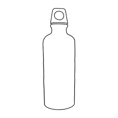 Beyaz arka planda stilize edilmiş bir şişe tasviri.