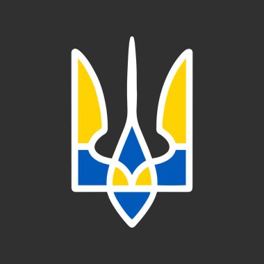 Ukrayna 'nın el yapımı arması. Ukrayna bayrağının renkleriyle süslenmiş..