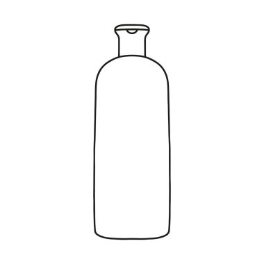 Doğrusal şampuan şişesi. Şampuan için kozmetik paket koleksiyonu. Vektör illüstrasyonu.