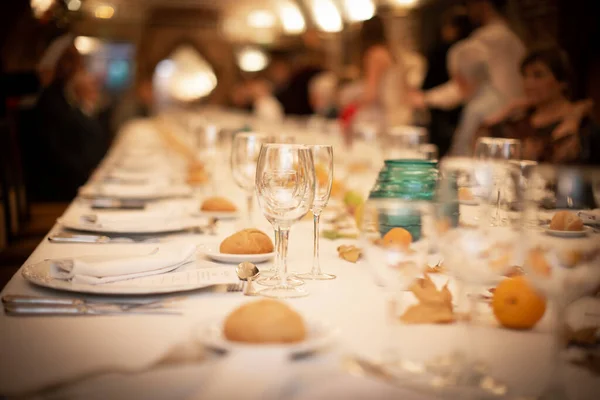 Mooie Tafel Setting Voor Bruiloft Diner — Stockfoto