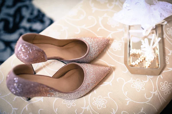 Wedding Shoes Crystals — Stock Photo, Image