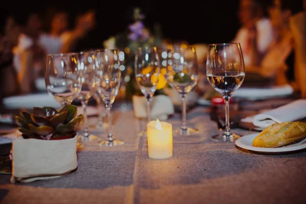 Table Setting Wineglasses — Stock Photo, Image
