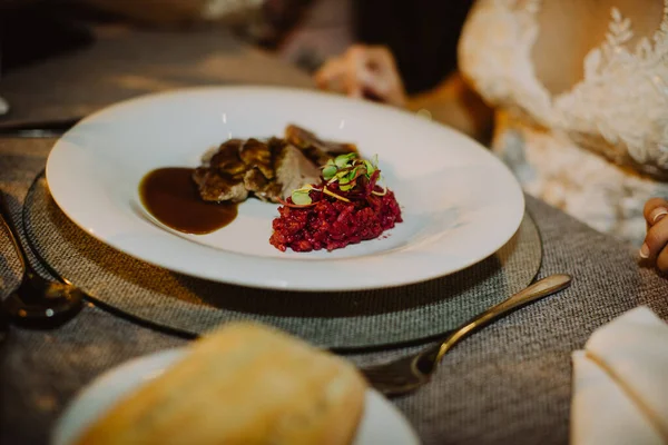 Stock image delicious food on the wedding table 