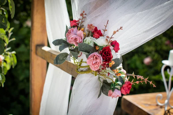 Mooie Bloemen Bruiloft Decoratie — Stockfoto