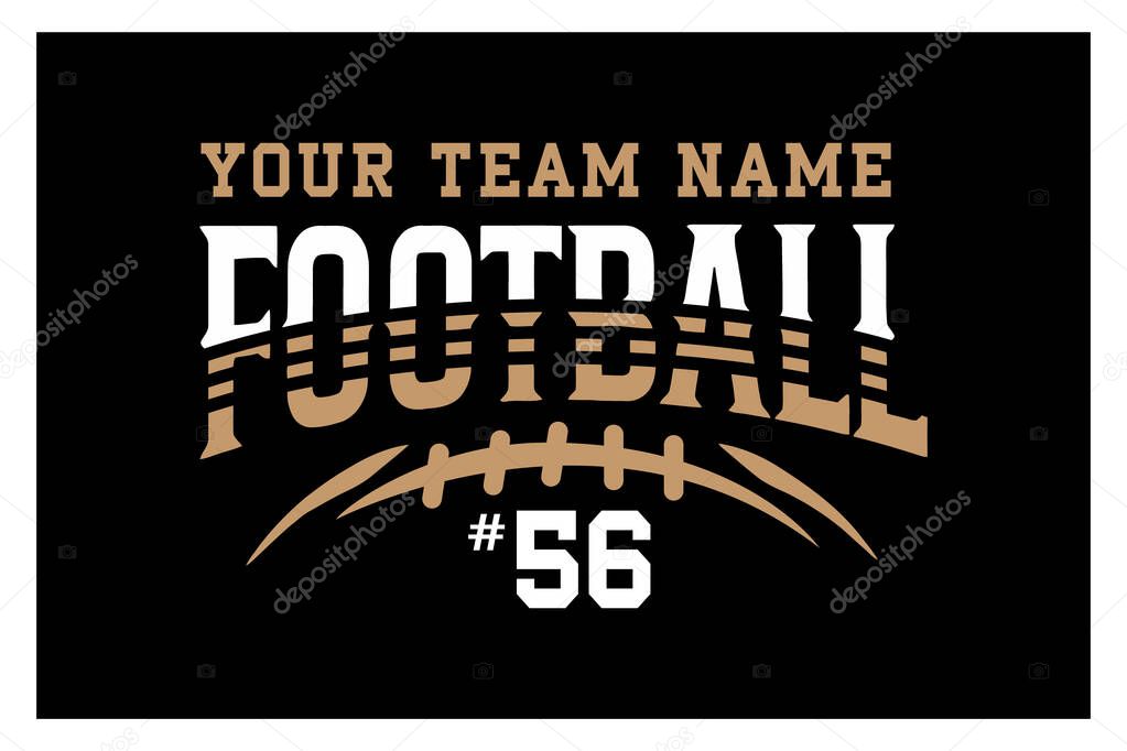 Football Team jersey school logo design. gold and white color digital vector format