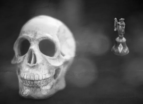 Skull Black Background — Stock Photo, Image