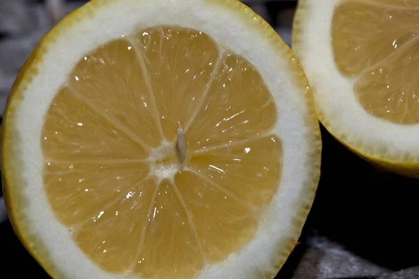 Lemon Fruit Water Drops — Stock Photo, Image