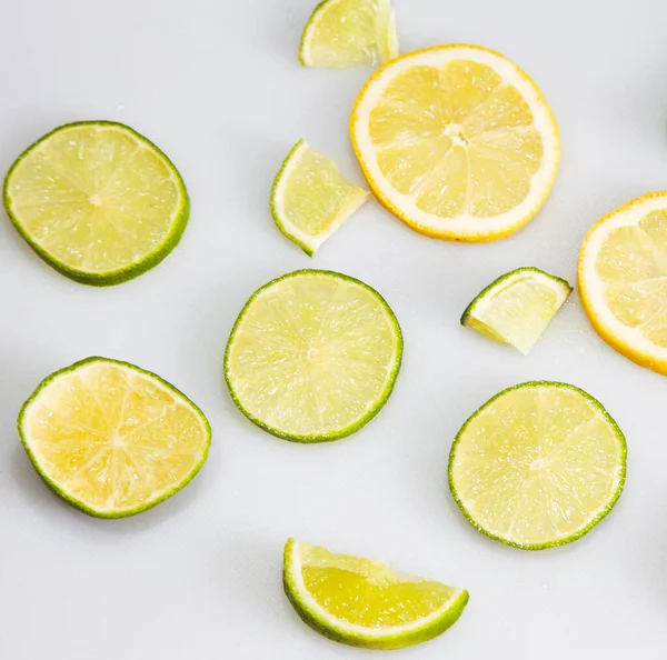 Lemon Slice White Background Top View — Stock Photo, Image