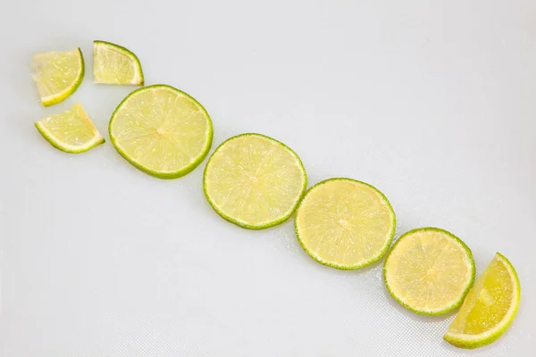 Lime Slices White Background — Stock Photo, Image