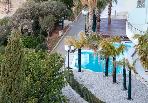 Basen Luksusowym Hotelu Mieście Majorka — Zdjęcie stockowe