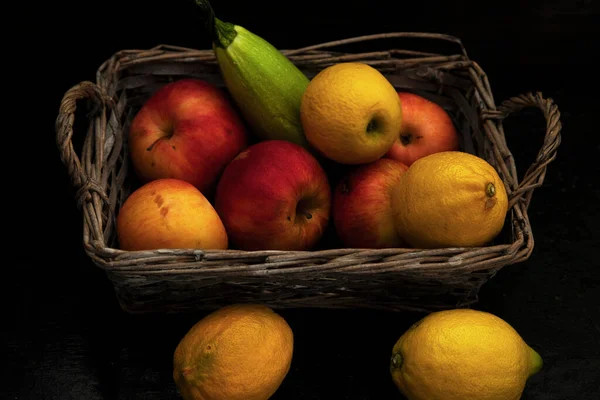 Manzanas Una Caja Madera — Foto de Stock
