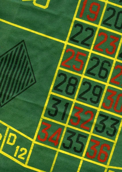 Detail Zeleného Pozadí Čísly Ruleta Hra Stock Snímky