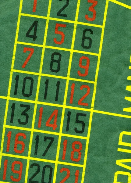 Detail Zeleného Pozadí Čísly Ruleta Hra Stock Snímky